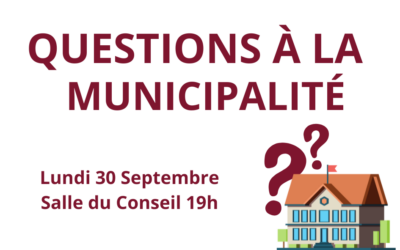 Questions à la municipalité